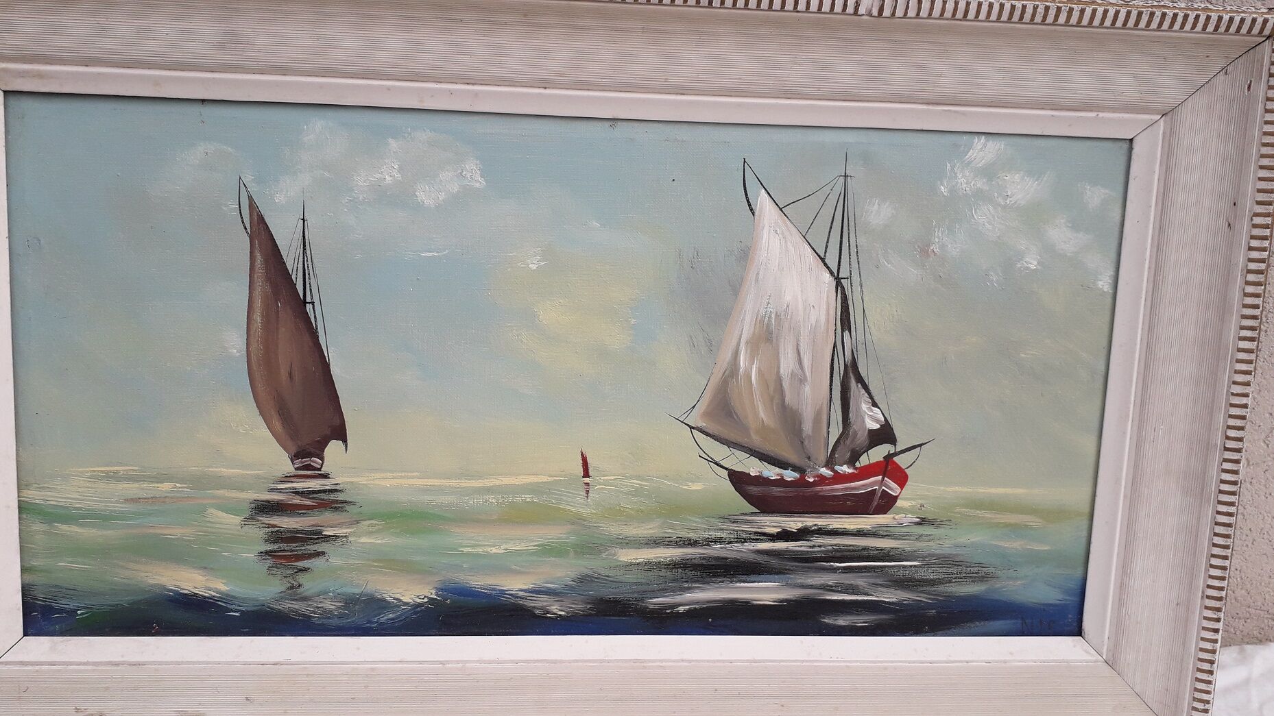 Signed marine painting