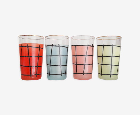 Lot de 4 verres de limonade années 50