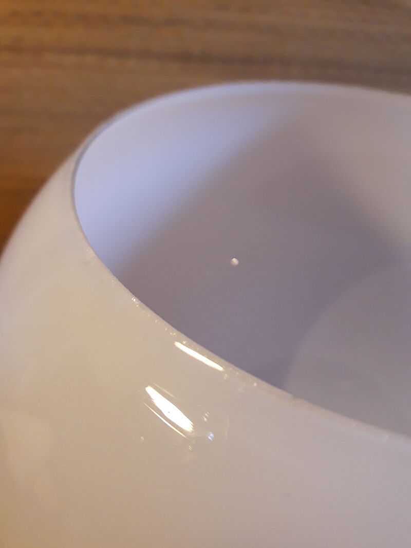 Open globe 20cm in old white glass for suspension lamp