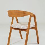 Office chair desk armchair oak wood safari beige