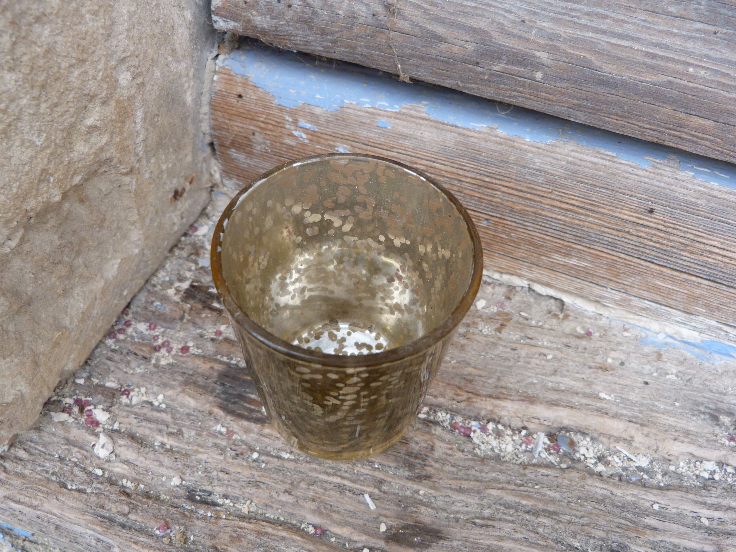 Ancien verre gobelet verre égglomisé mercurisé