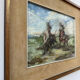 Tableau huile scène camarguaise 20ème