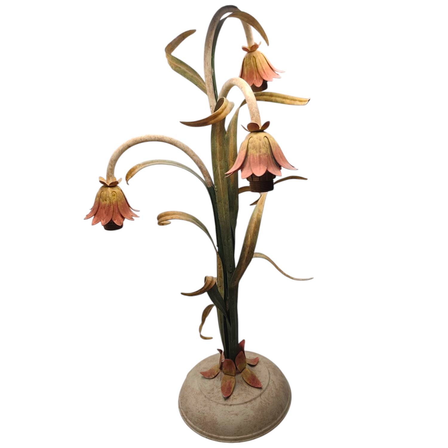 Vintage Late 20th Century Italian Floral Table Lamp - Art Nouveau
