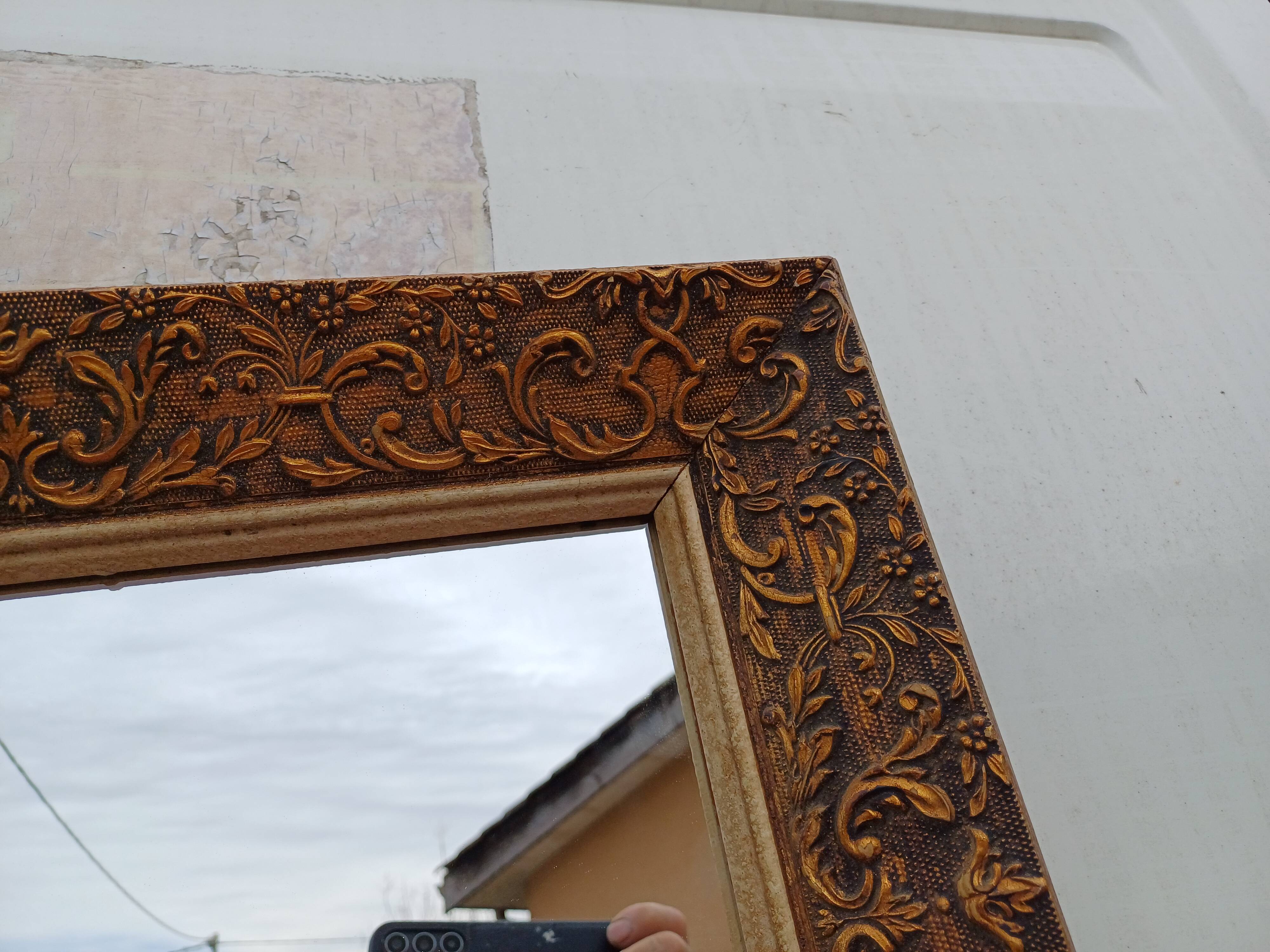 Wood and Gilded Stuk Mirror, early 20th century