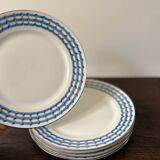 set of 5 geometric Limoges porcelain plates