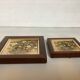 Pair of mini oil painting frames on isorel flowers by Magda Verschaeve