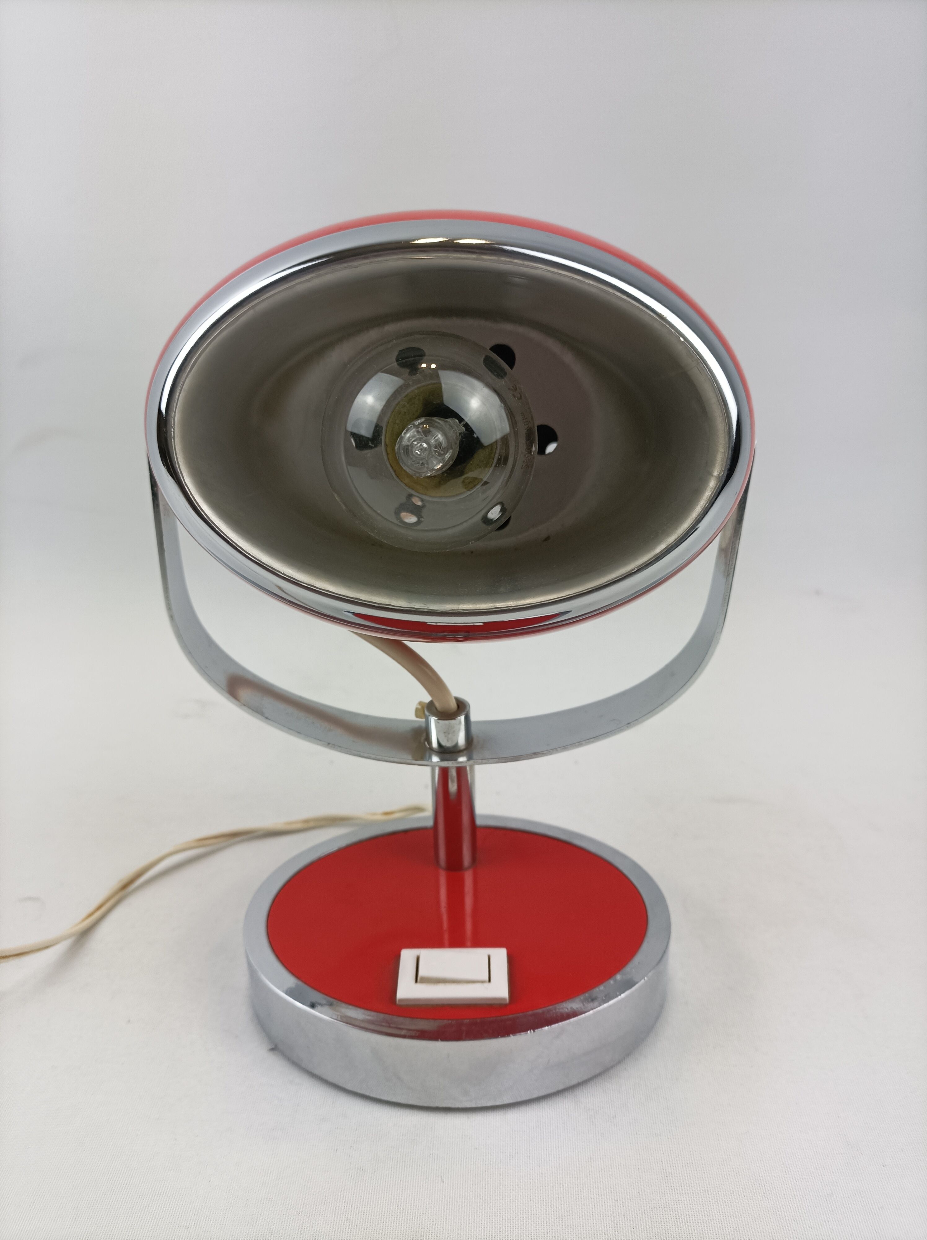 Eye ball lamp orange oval vintage year 70's