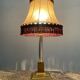 Vintage brass and leather lamp from the 70s