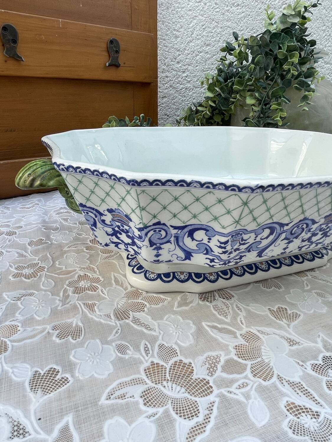 Gien France Soup Tureen with Frame 1960s