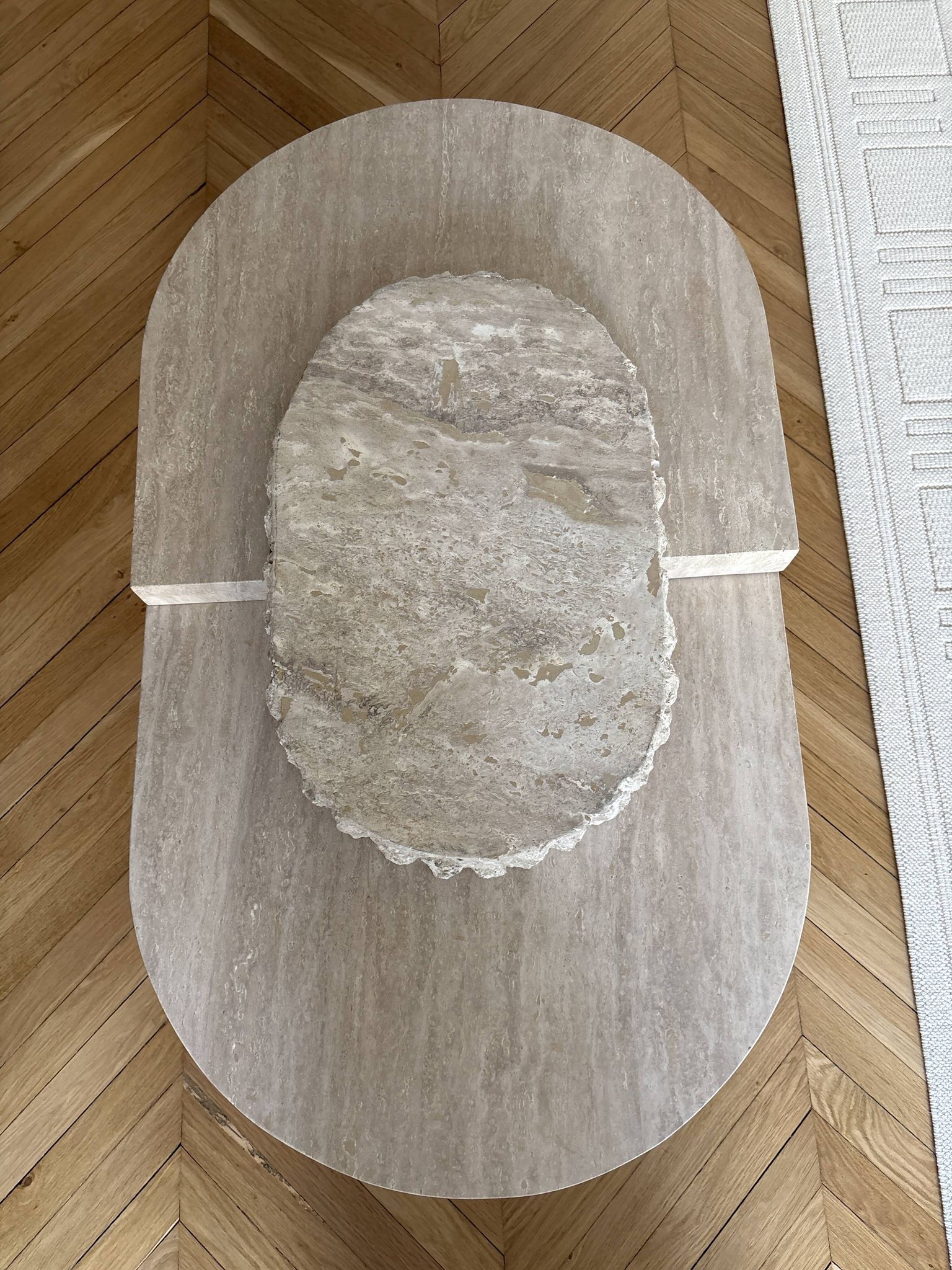Table basse travertin