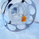 Suspension vintage métal chromé et verre de Murano