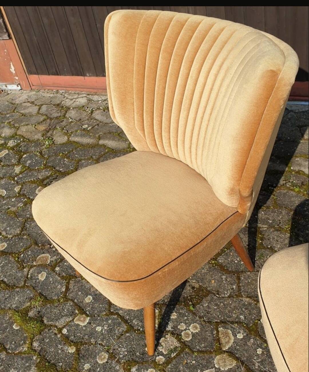 Cocktail armchairs shell back 60s 70s velvet