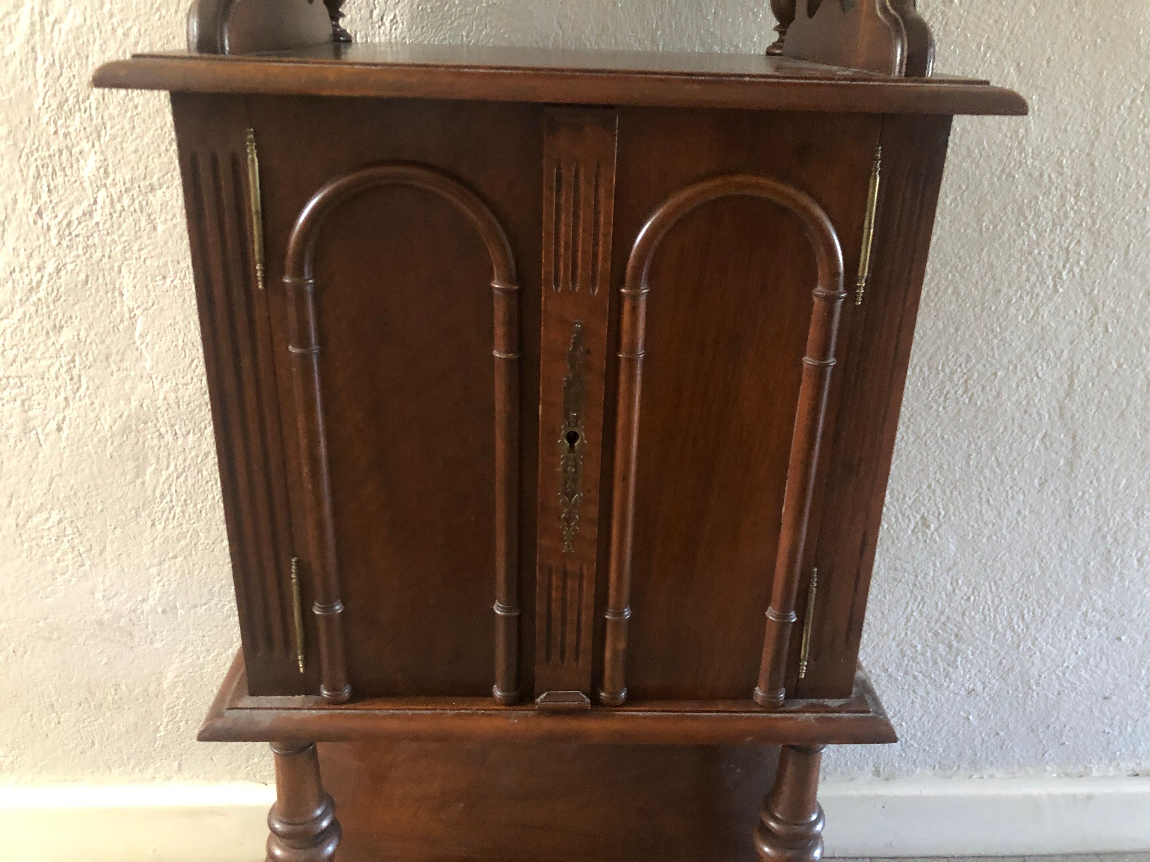 Antique wood music cabinet noble