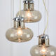 Vintage italian smoked glass chandelier, 1970s