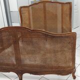 Louis XV style double cane basket bed, mid-20th century