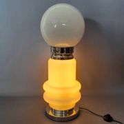 Murano glass table lamp by Nason, Birillo metal, Space Age design 1970.