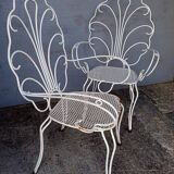 Pair of solid iron garden armchairs ep 1950