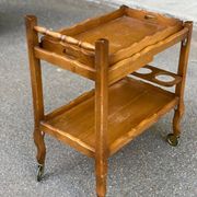 Vintage dessert bar trolley on wheels with removable tray