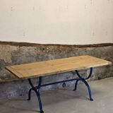 Table en fer forgé et bois massif