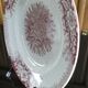 2 anciennes assiettes plates à fleurs rose poinçonner terre de fer hamage st amand "jardinière"