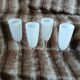 4 white champagne flutes