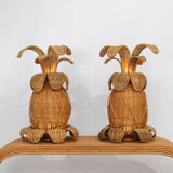 "Rattan 'pineapple' lamps"