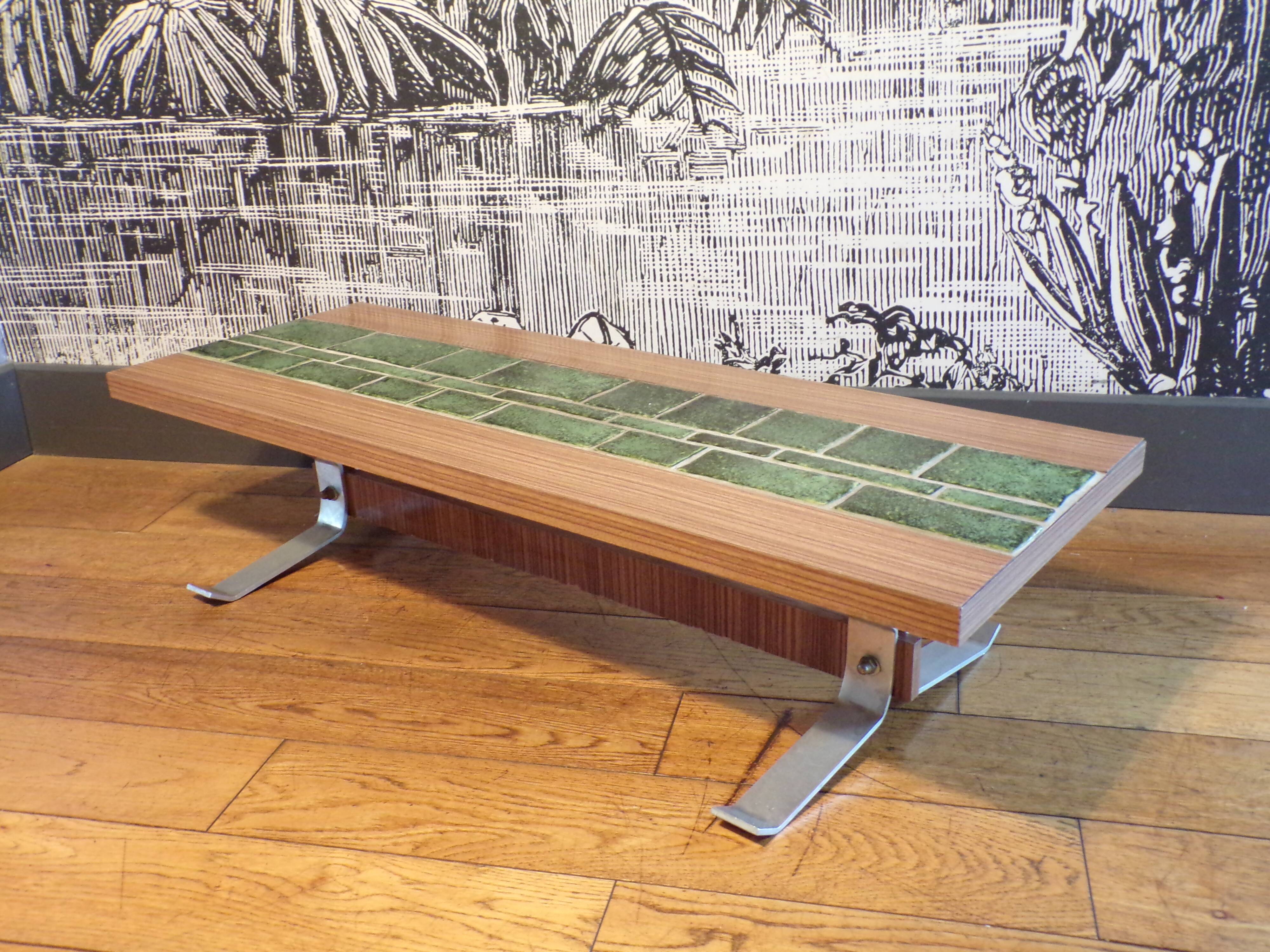 Formica and ceramic side table