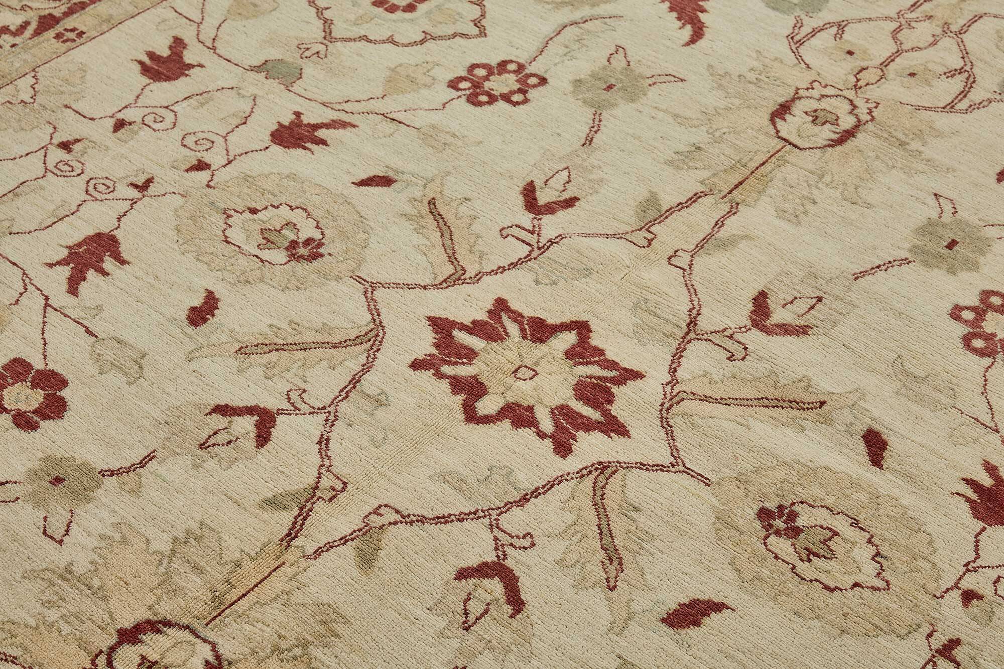 Turkish Handknotted Wool Oushak Rug 242 cm x 295 cm