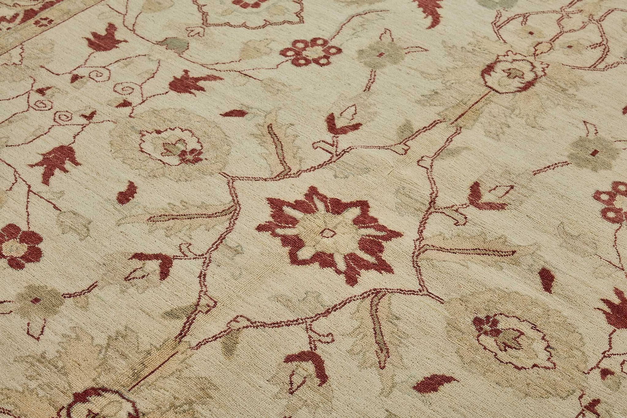 Tapis Oushak en laine noué à la main turc 242 cm x 295 cm