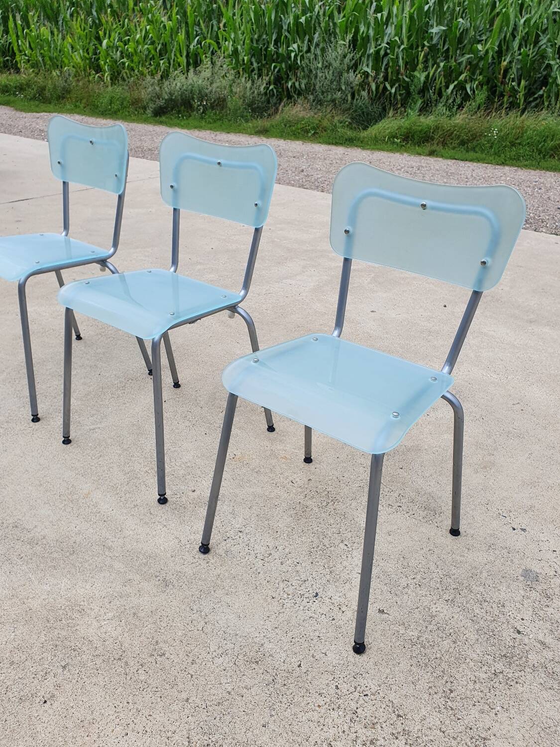 Set 3 Chip chair (GLAS) -Tim Power vintage design 1990s vintage