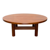 Large Danish brutalist coffee table in solid teak, 1960s.