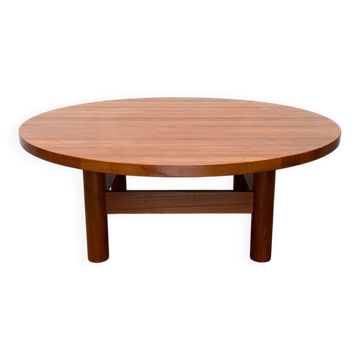 Grande table basse brutalisme danoise en teck massif, années 1960