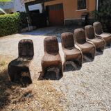 6 vintage rattan chairs dlg Verner PANTON