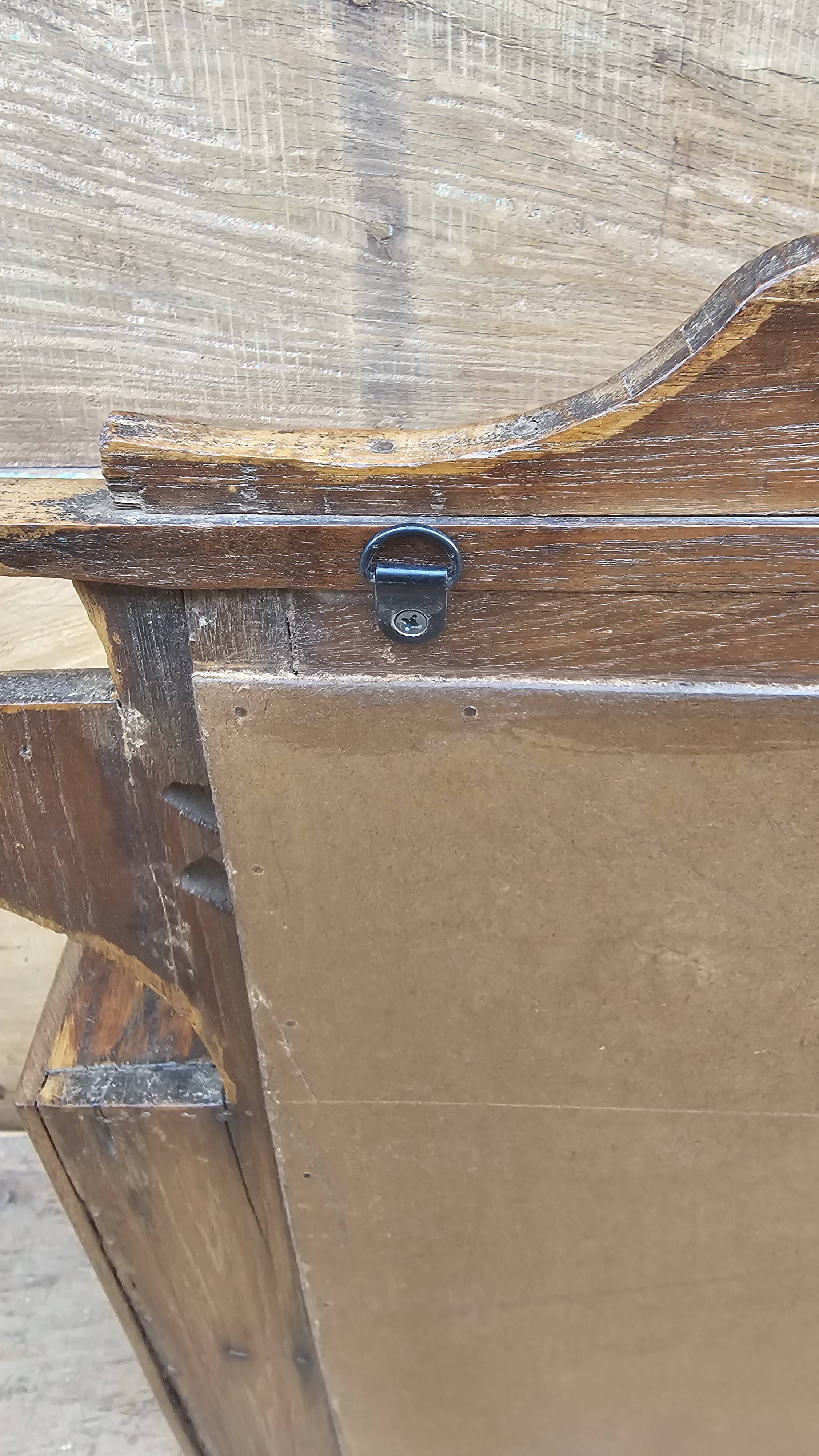 Antique mirror - Art Deco shelf in Burmese teak