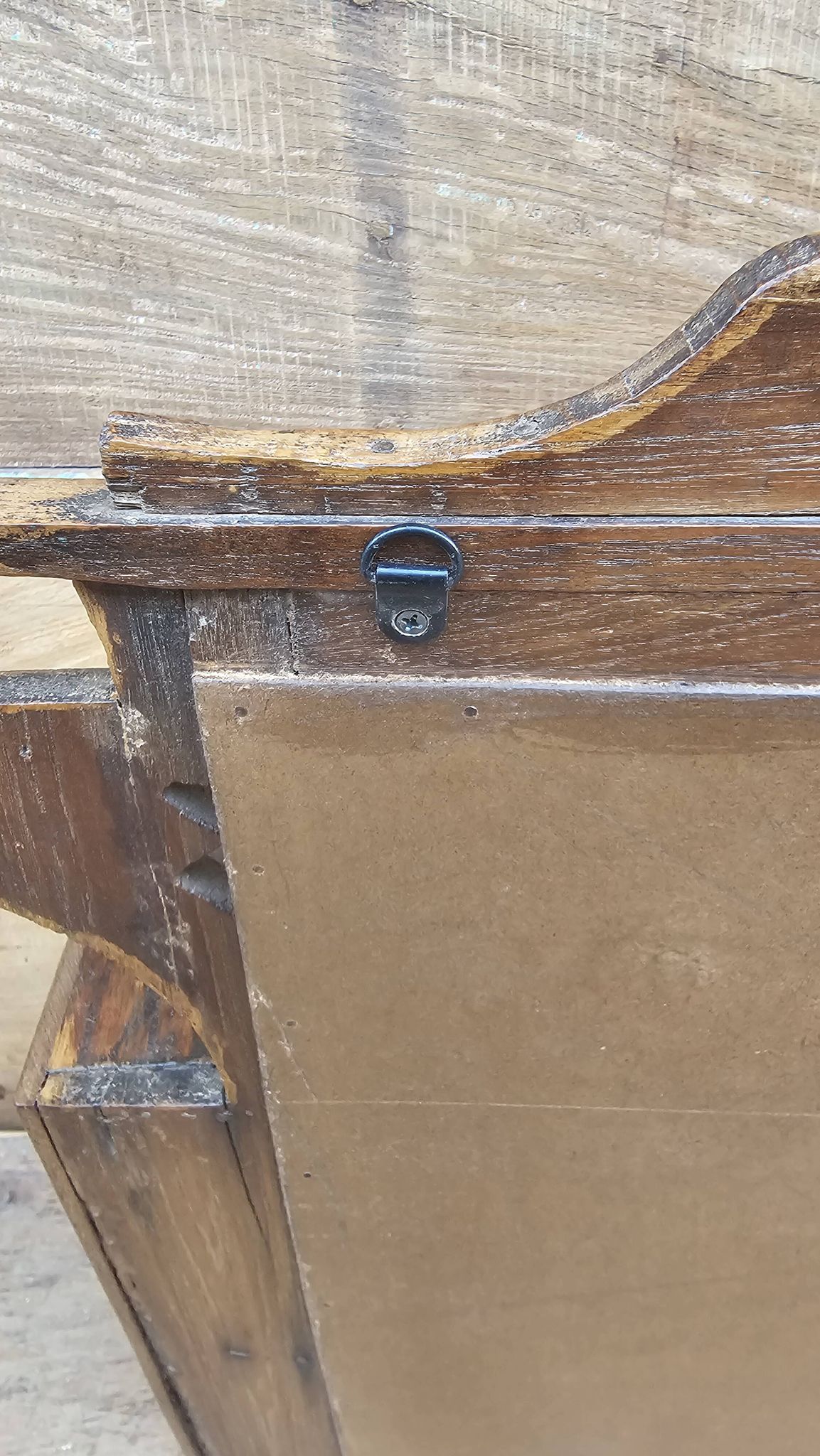 Ancien miroir - étagère Art déco en teck birman