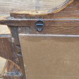 Antique mirror - Art Deco shelf in Burmese teak