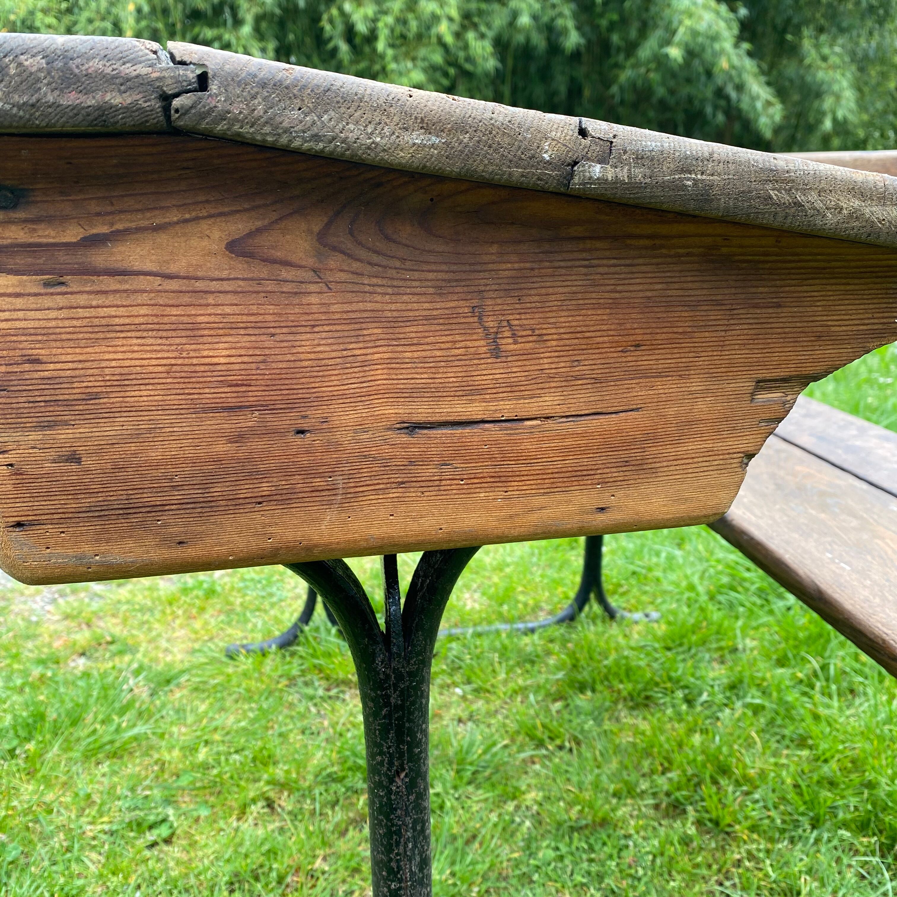 Old school desk in wood and cast iron