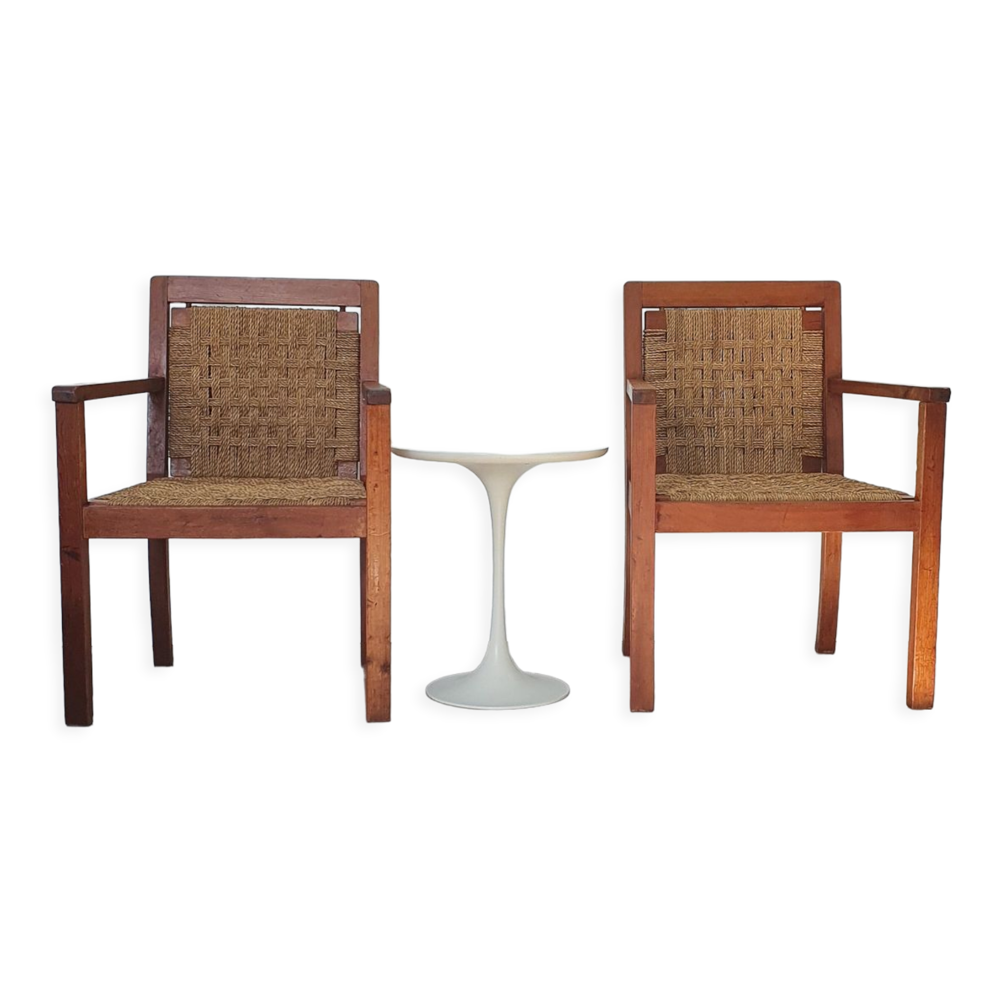 Pair of rope armchairs from the 50s