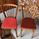 4 Baumann bistro chairs sitting imitation leather 2 red and 2 burgundy