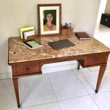 Wood and pink marble desk