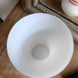 Vintage white opaline vase with red trim 29 cm White Opaline Va