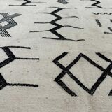 Berber kilim rug • Modern black and white