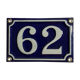 Plaque émaillée numéro de rue 62
