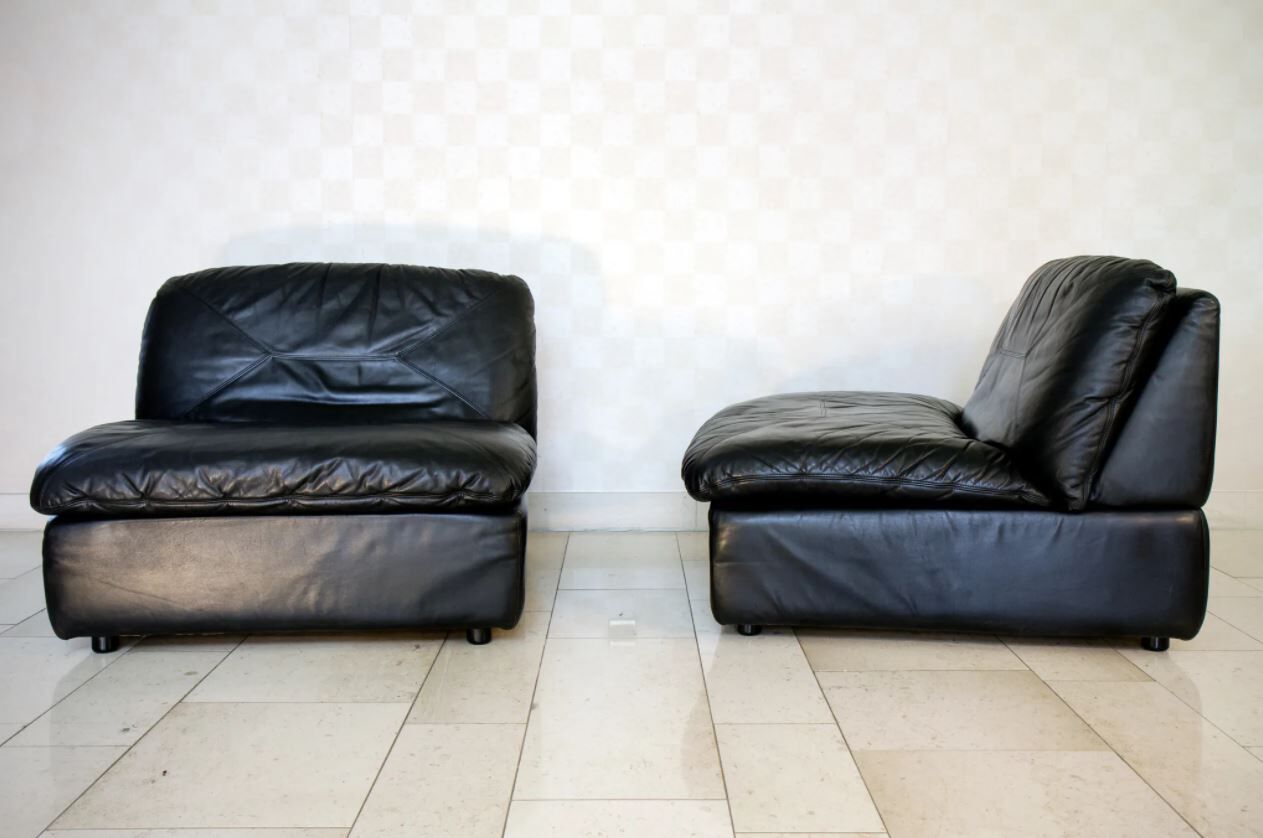 Pair of leather heaters Ligne Roset 1980