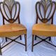 Series four English chairs Hepplewhite mahogany leather early twentieth century