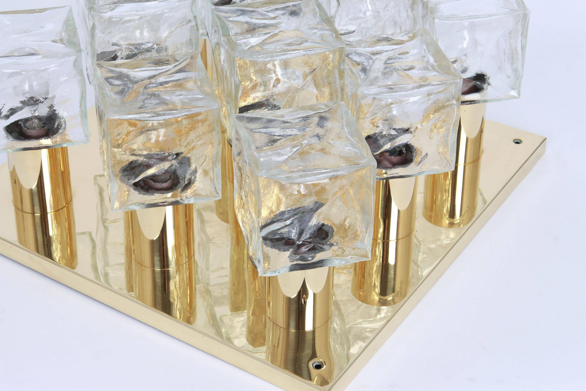 Large glass ice chandelier from Murano by Kalmar, Austria, 1960s.