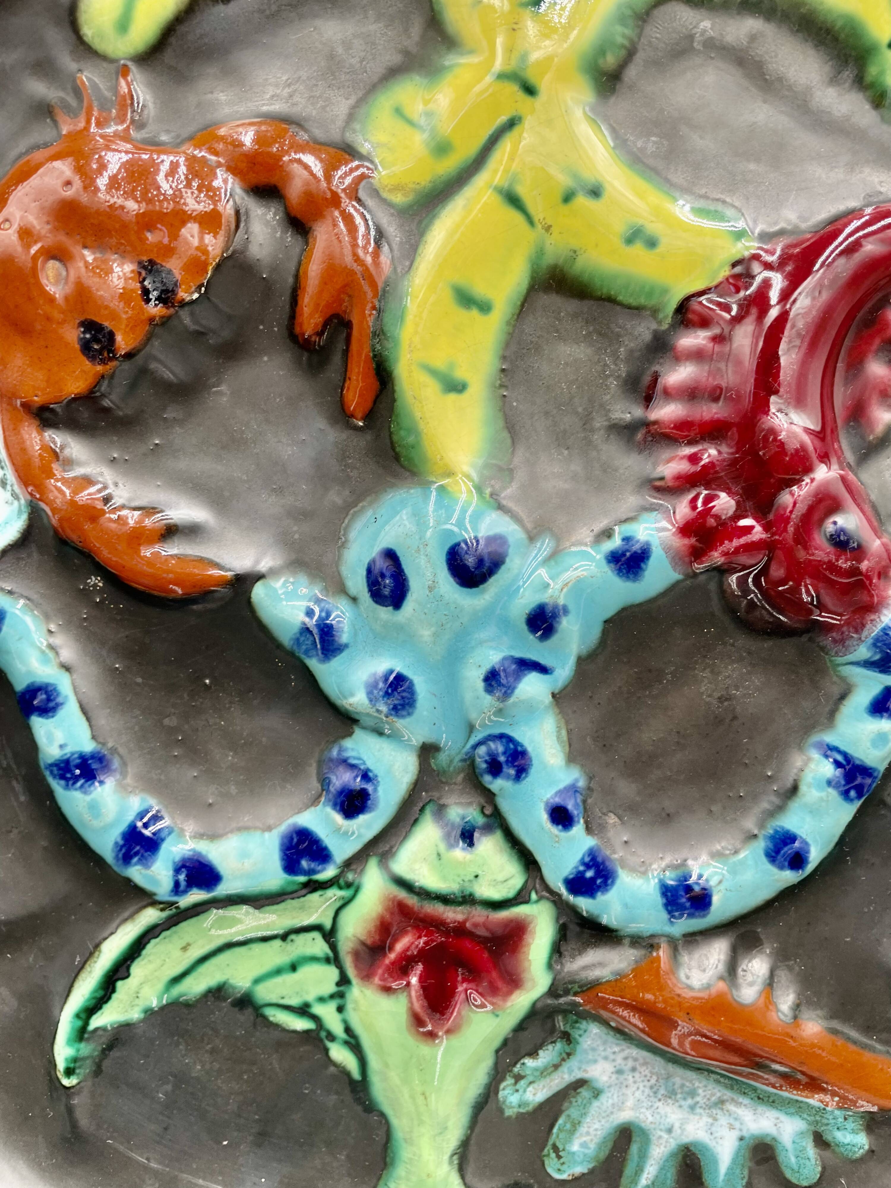 Large oyster or shellfish dish signed cérenne