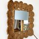 Vintage 1960s braided raffia mirror