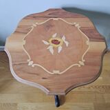 Marquetry pedestal table
