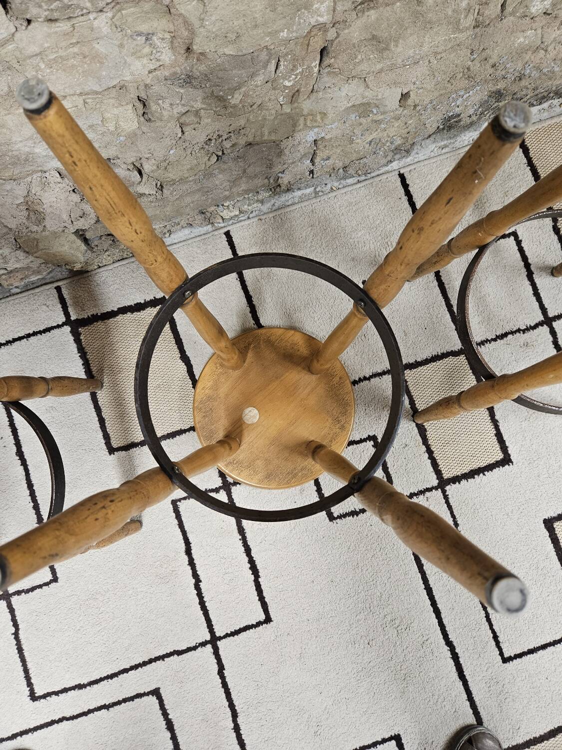 Lot de 4 tabourets de bar vintage 1970"